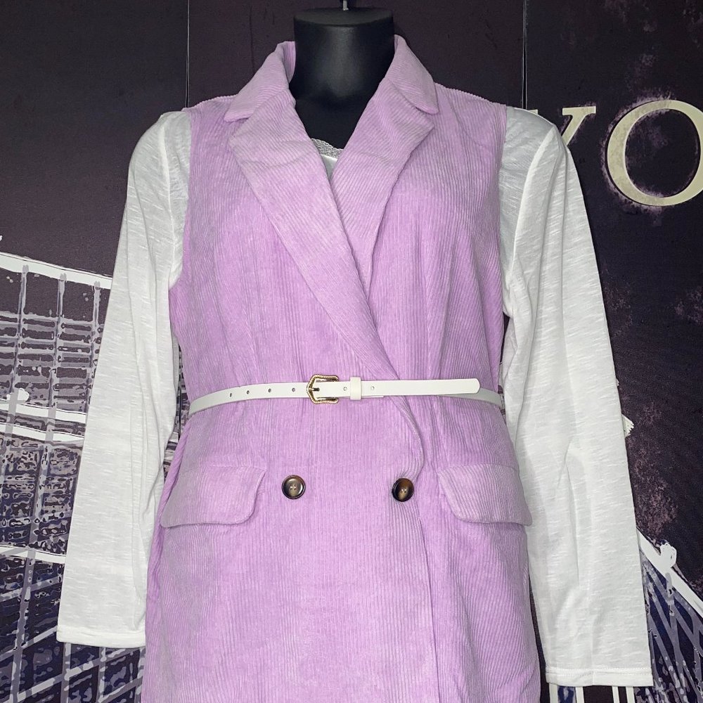 Corduroy Vest Blazer Belt Included